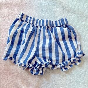 Crewcuts Blue and White Striped Ruffle Shorts - Size 6